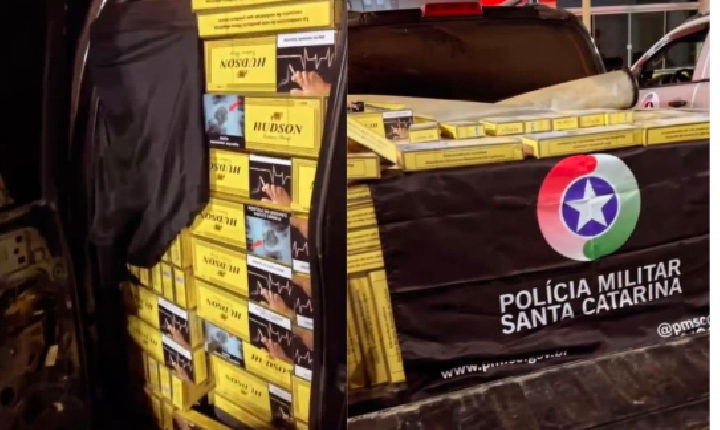 Operação conjunta apreende contrabando de 30 mil maços de cigarro em Descanso