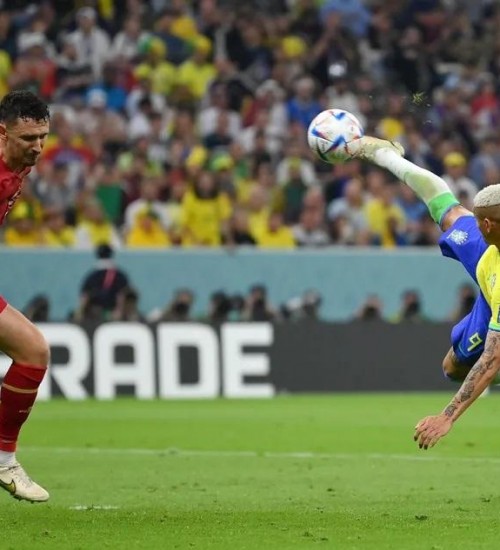 Gol de Richarlison contra a Sérvia é eleito o mais bonito da Copa do Mundo 2022.