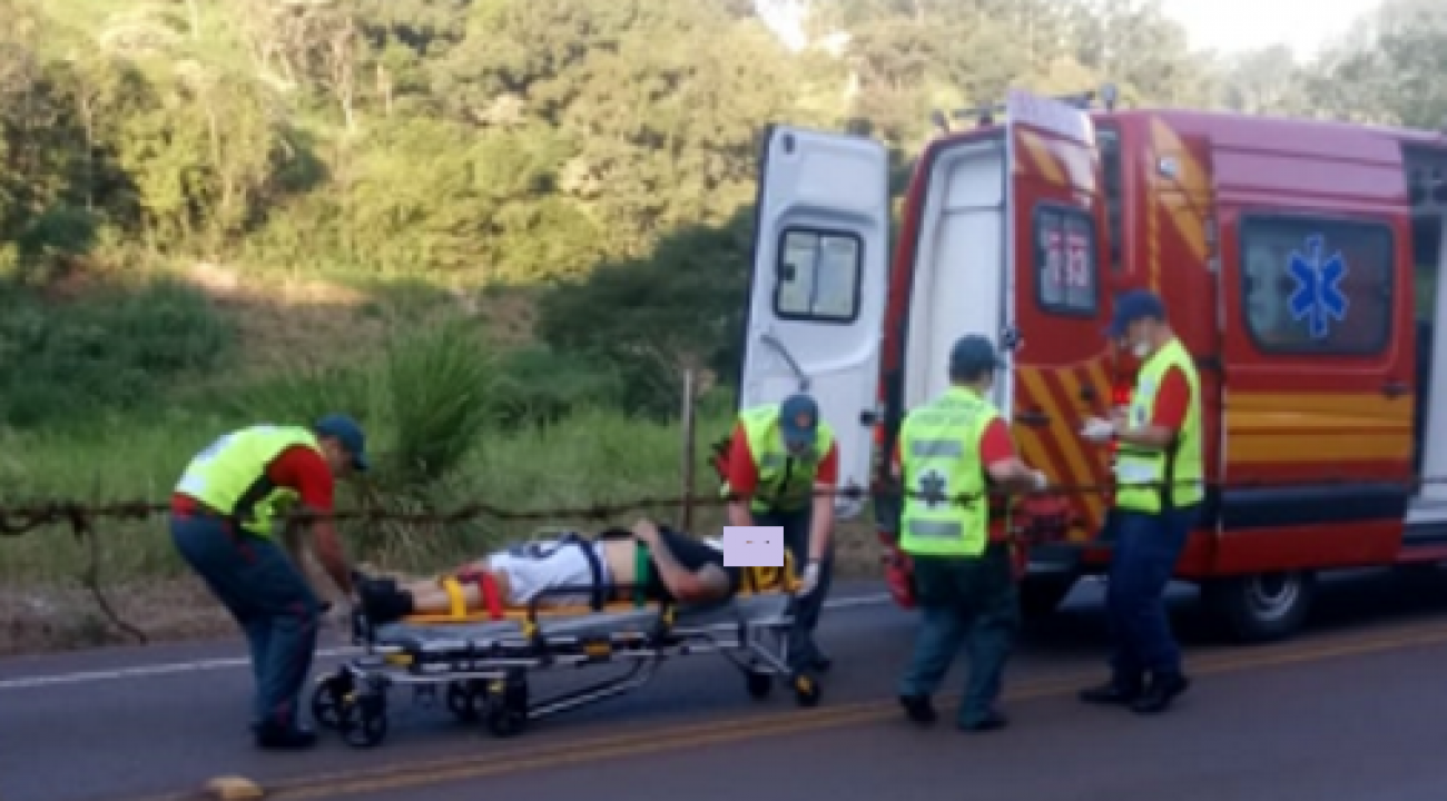 Acidente deixa motociclista gravemente ferido em Mondaí