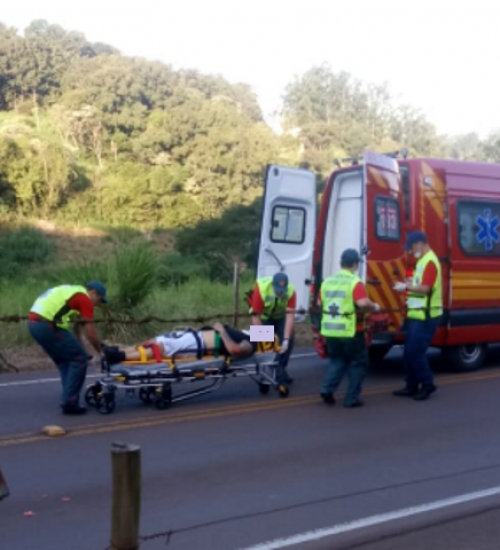 Acidente deixa motociclista gravemente ferido em Mondaí