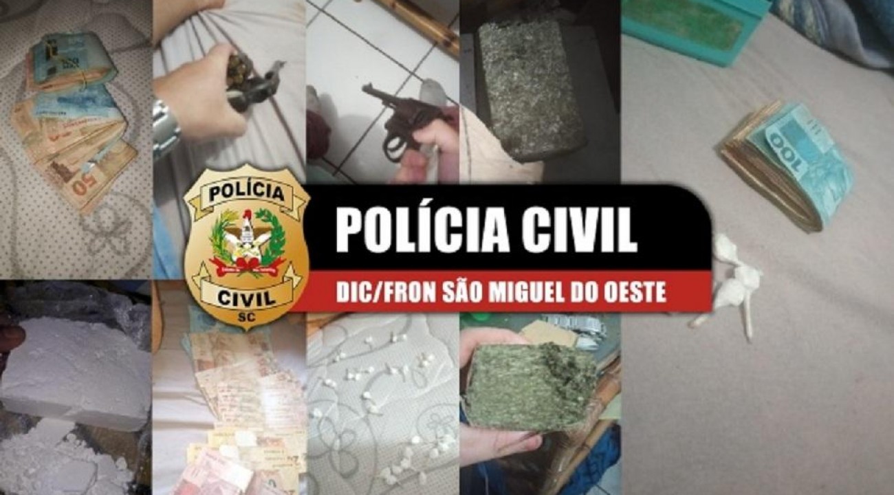Seis pessoas são presas suspeitas de tráfico de drogas em São Miguel do Oeste e Bandeirante.