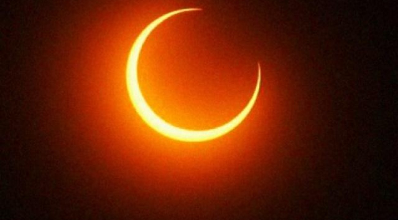 Eclipse solar desta semana tem formato de anel de fogo.