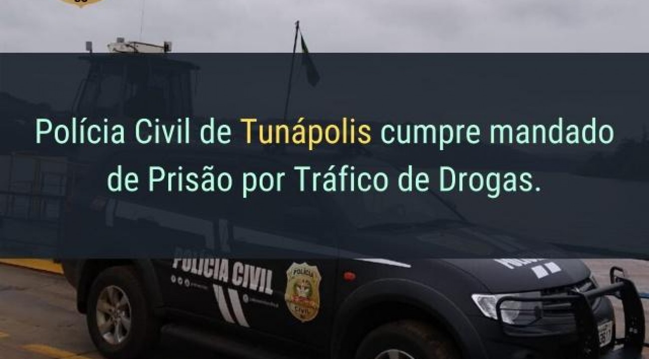 Polícia Civil prende homem condenado por tráfico de drogas em Tunápolis.