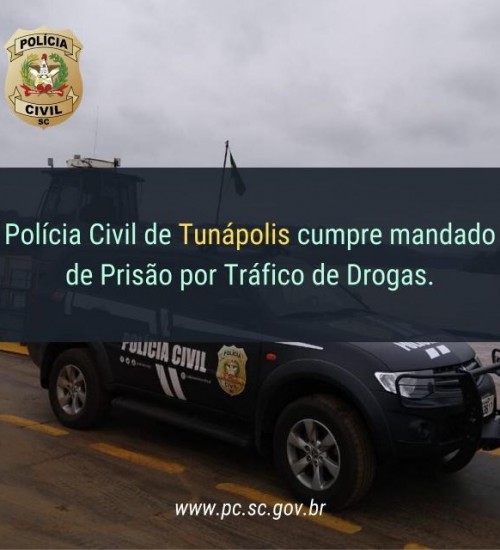 Polícia Civil prende homem condenado por tráfico de drogas em Tunápolis.