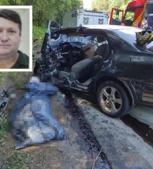 Motorista de São Miguel do Oeste morre em colisão entre carro e carreta na BR-282.