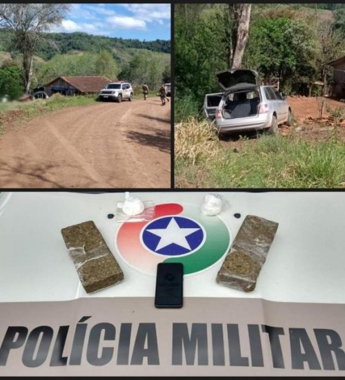 Polícia Militar prende suspeito de tráfico de drogas no interior de Mondaí.