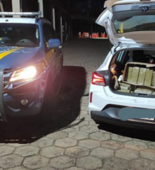 Motorista é preso com 168 kg de maconha em porta-malas de carro.