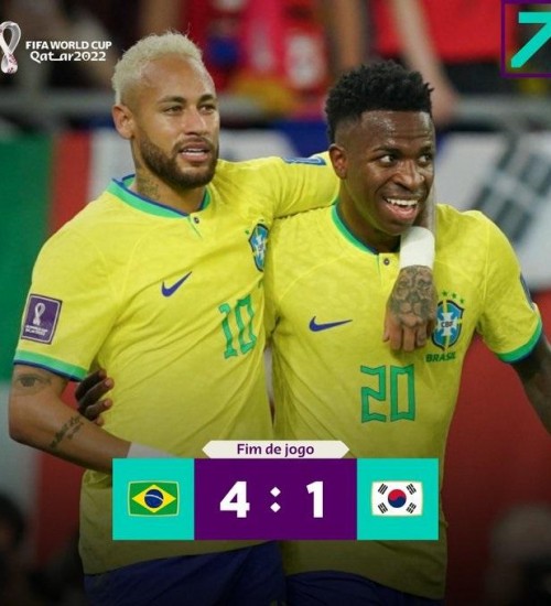 Brasil goleia Coreia do Sul e enfrenta a Croácia nas quartas de final da Copa.