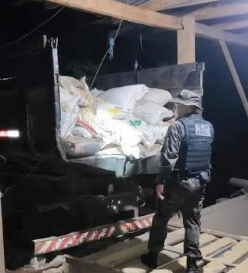 Dezessete toneladas de soja contrabandeadas da Argentina são apreendidas.