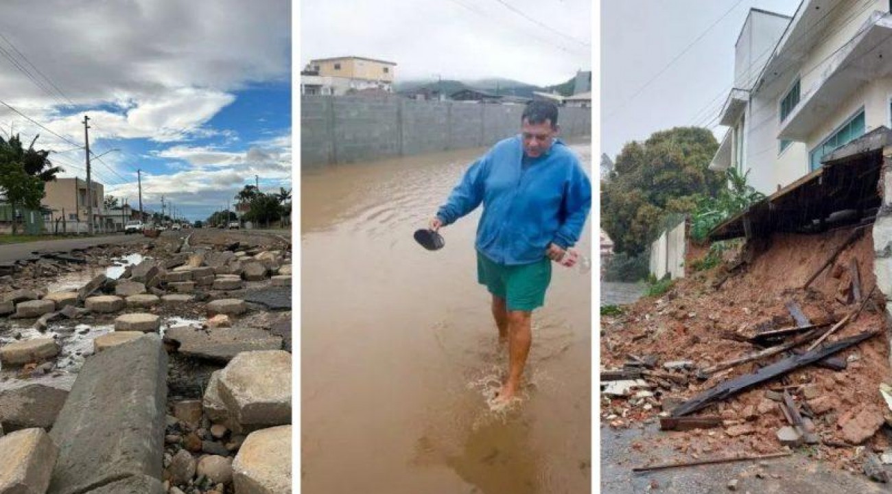 Chuva acumulada, deslizamentos e 21 cidades afetadas: os estragos do ciclone em SC.