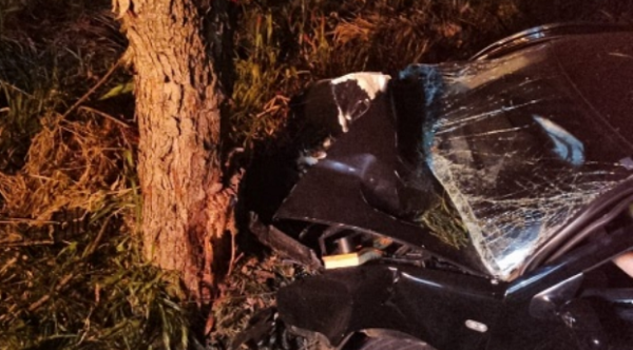 Motorista de automóvel bate em árvore e fica ferido em São João do Oeste