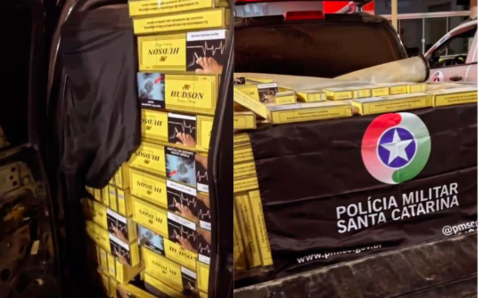 Operação conjunta apreende contrabando de 30 mil maços de cigarro em Descanso