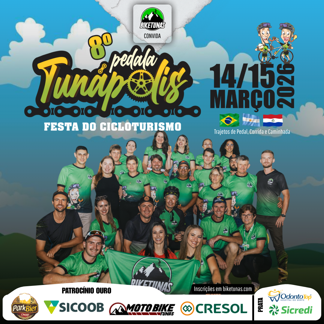 Bike Tunas estima reunir 300 participantes no 8º Pedala Tunápolis